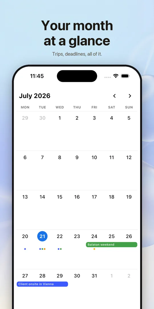 Calendar month view